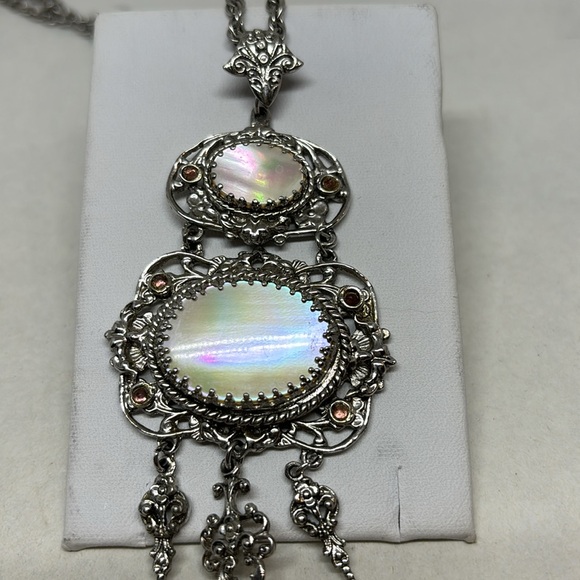 Stunning Whiting & Davis Victorian revival MOP necklace. - Picture 4 of 9